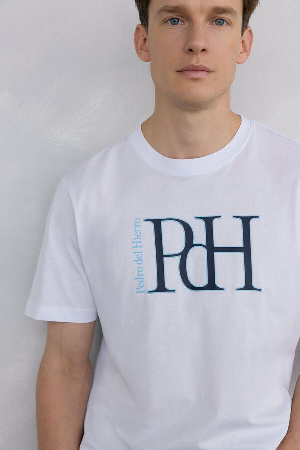Pedro del Hierro Camiseta logo grande Blanco