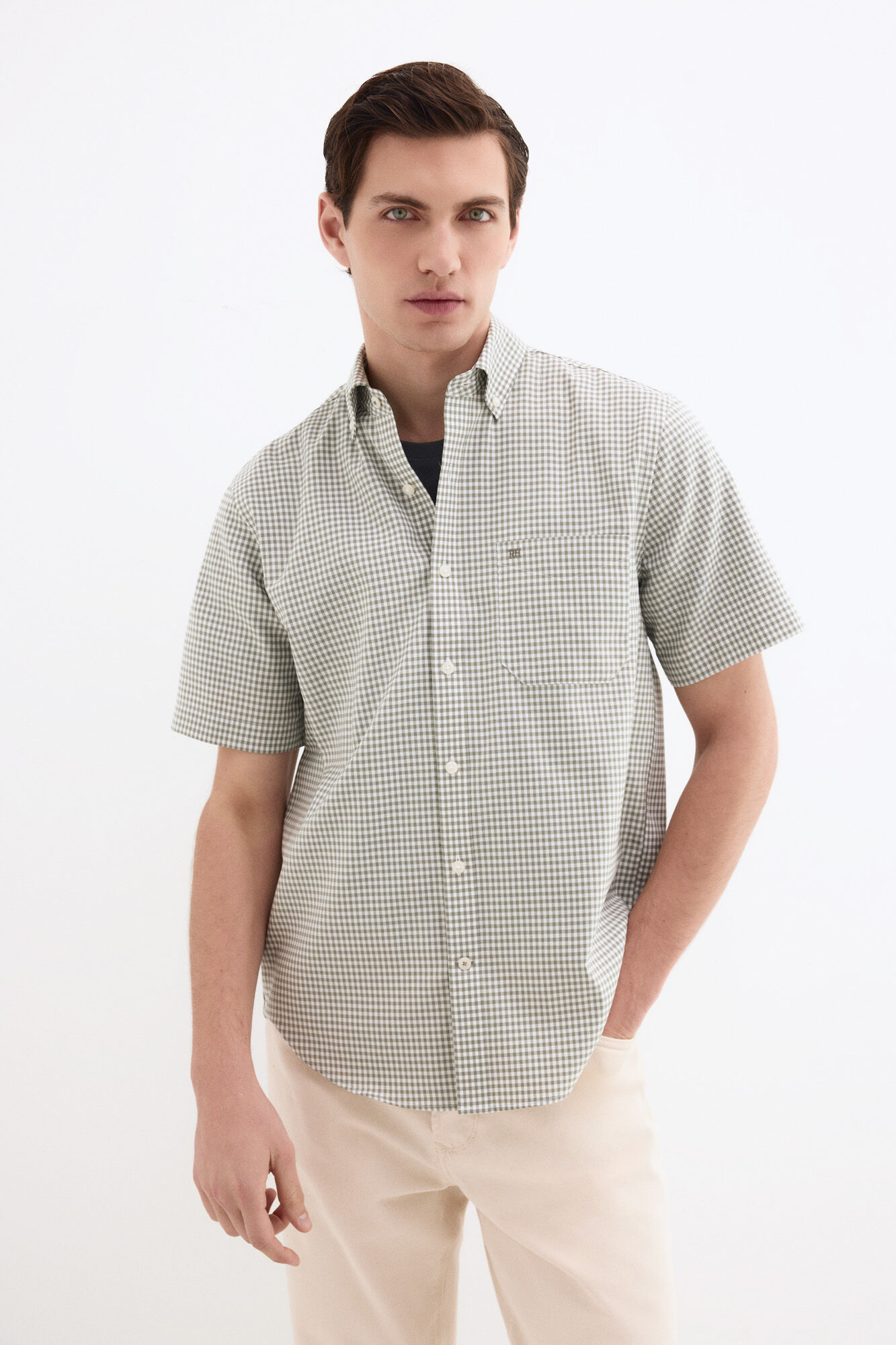 Pedro del Hierro Camisa non iron manga corta cuadros