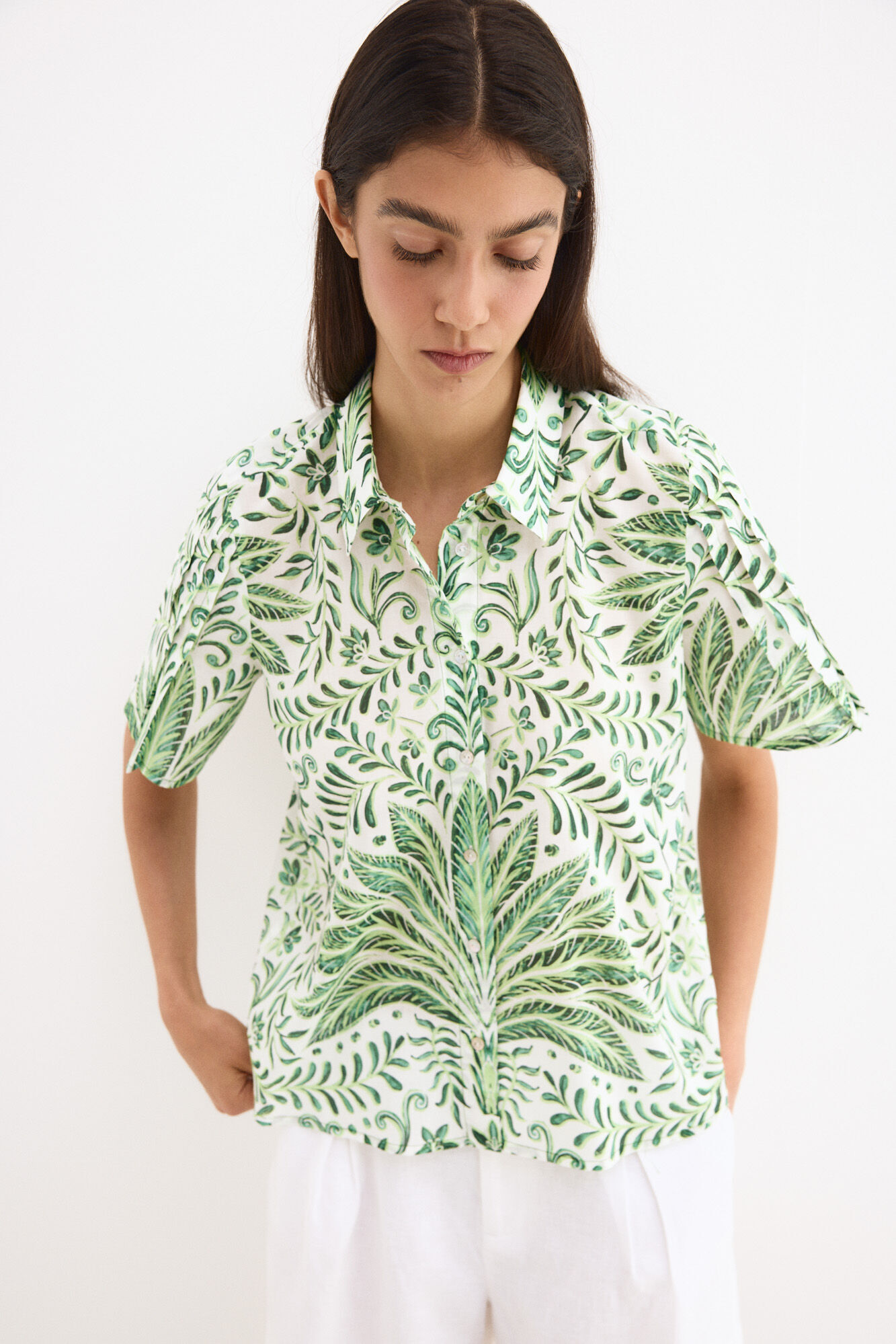 Pedro del Hierro Camisa estampada manga corta