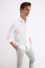 Pedro del Hierro Camisa popel&iacute;n labrado cuadros Blanco