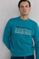 Pedro del Hierro Sudadera logo cuello caja Turquesa
