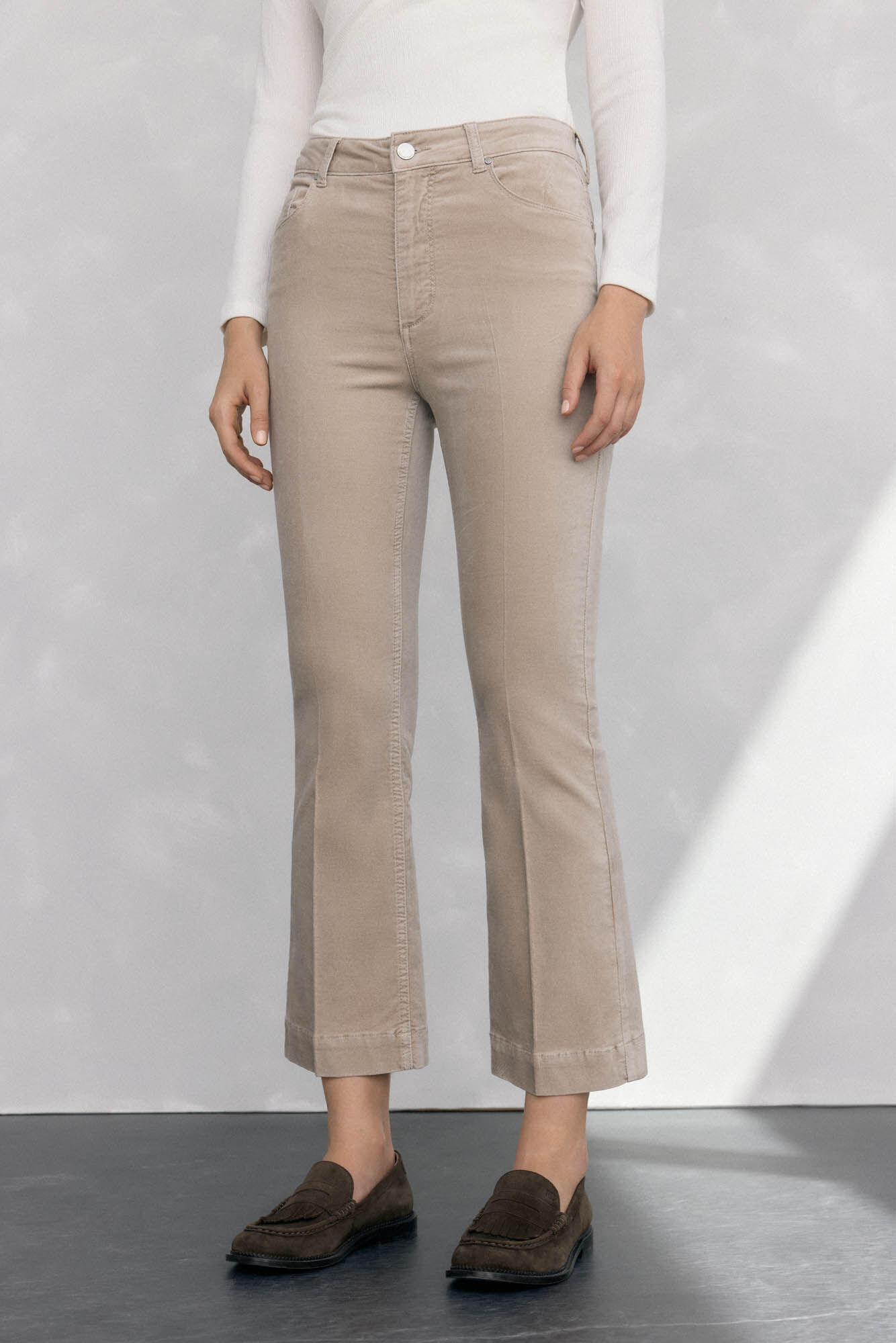Pedro del Hierro Pantalones terciopelo flare cropped