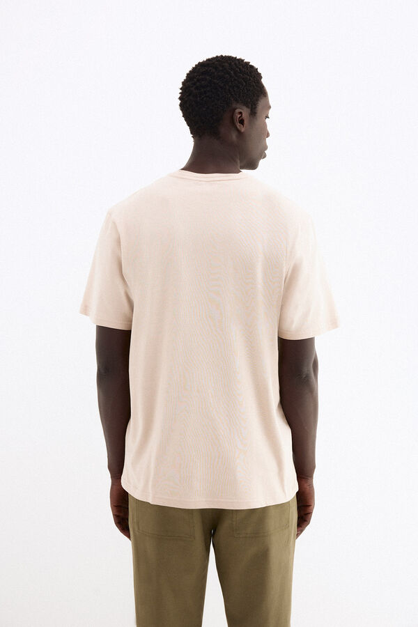 Pedro del Hierro Camiseta estampada logo Beige