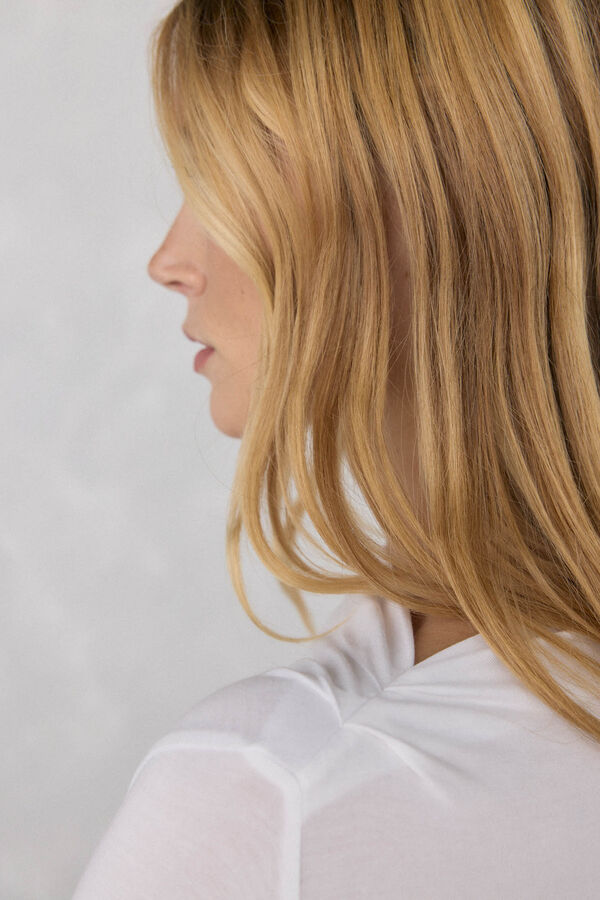 Pedro del Hierro Playera fluida con pu&ntilde;os Blanco