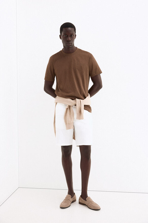 Pedro del Hierro Camiseta lisa Marr&oacute;n