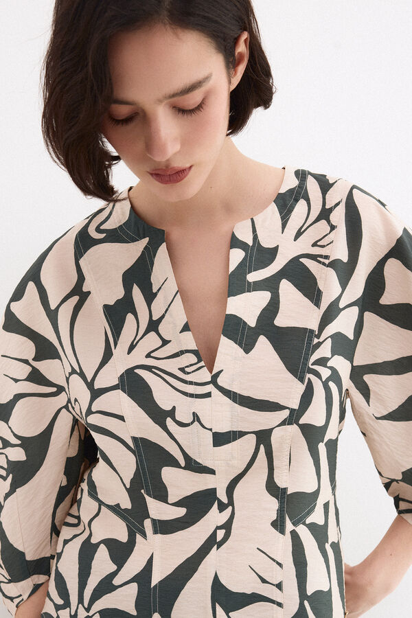 Pedro del Hierro Blusa estampada Beige