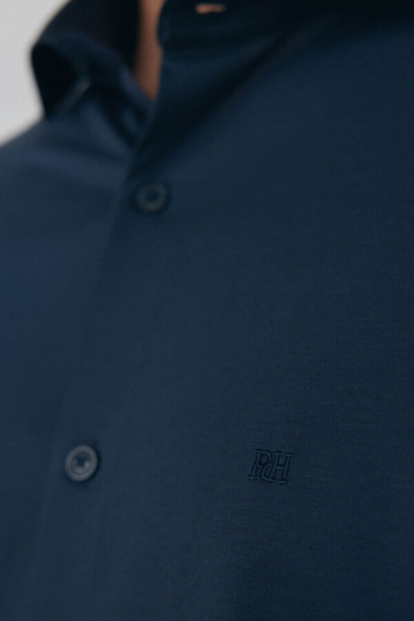 Pedro del Hierro Camisa lisa de tejido Azul