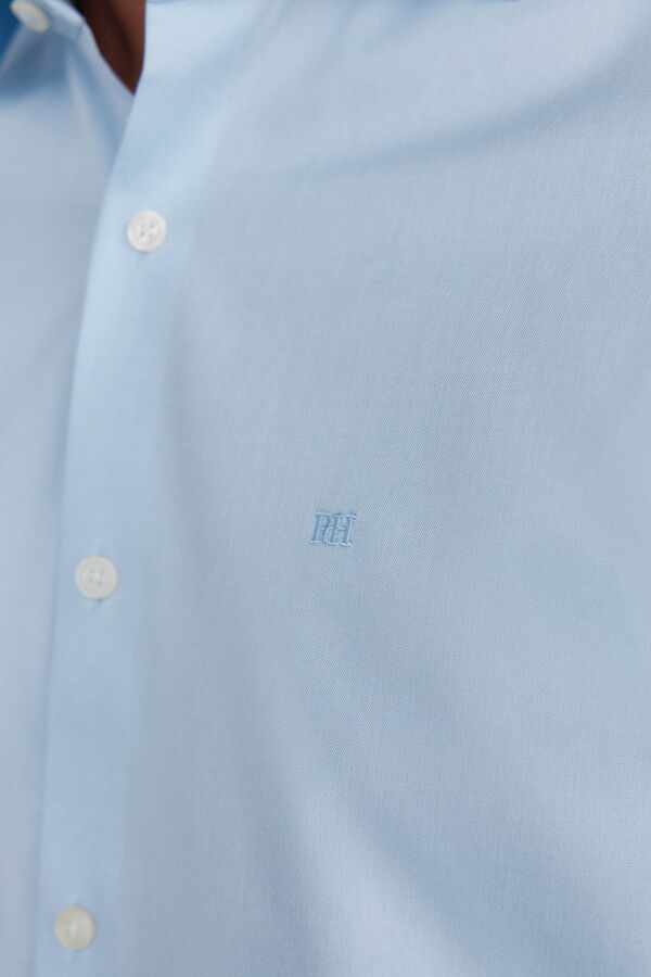 Pedro del Hierro Camisa de vestir lisa non iron + antimanchas Azul