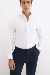Pedro del Hierro Camisa pu&ntilde;o gemelo lisa non iron + antimanchas slim fit Blanco