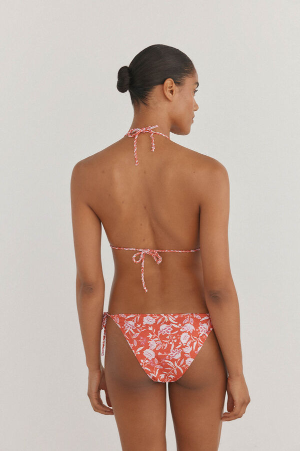 Pedro del Hierro Bikini top triangular estampado. Rojo