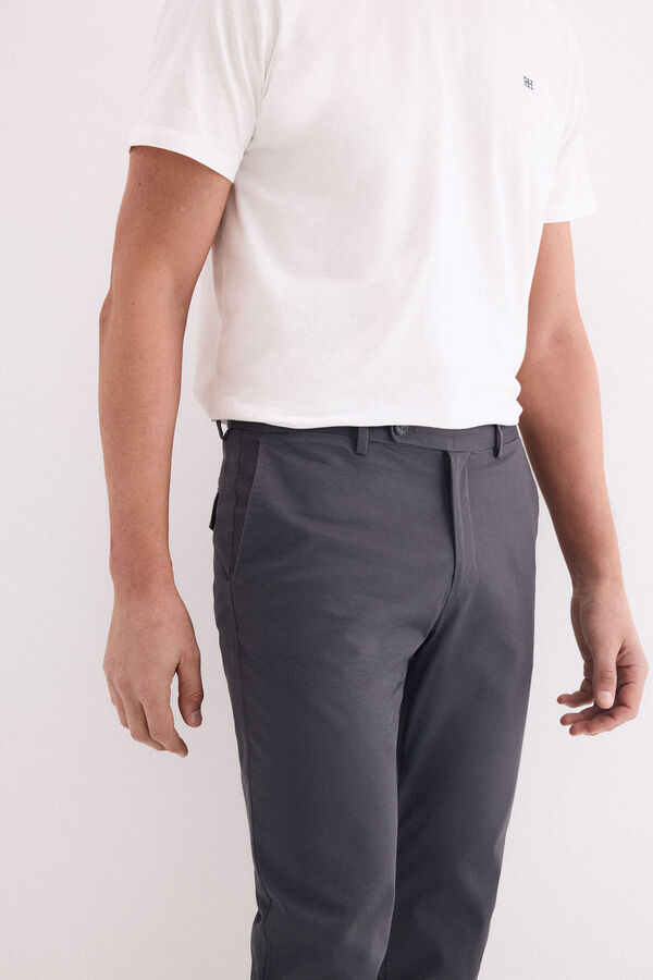 Pedro del Hierro Chino print slim Gris