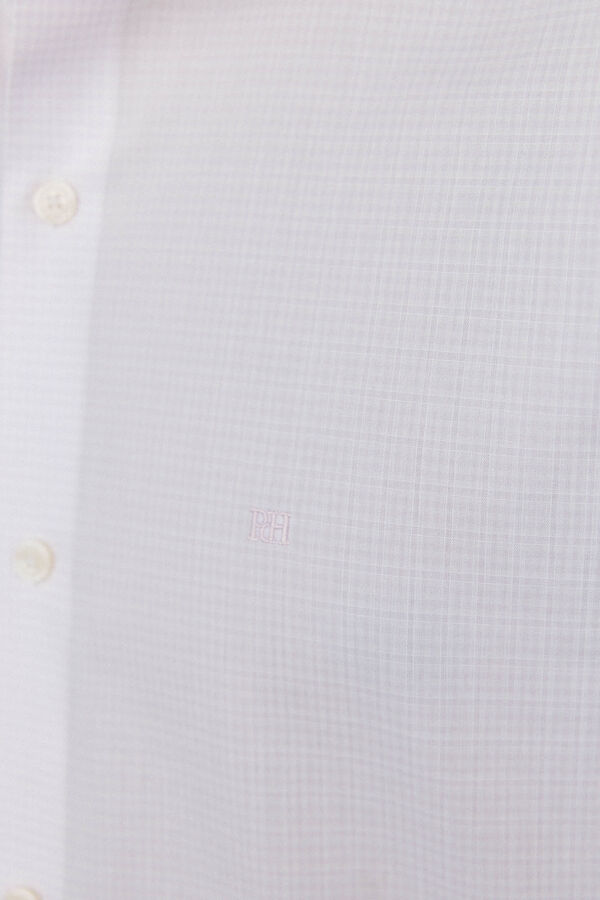 Pedro del Hierro Camisa vestir cuadros non iron + antimanchas Rosa