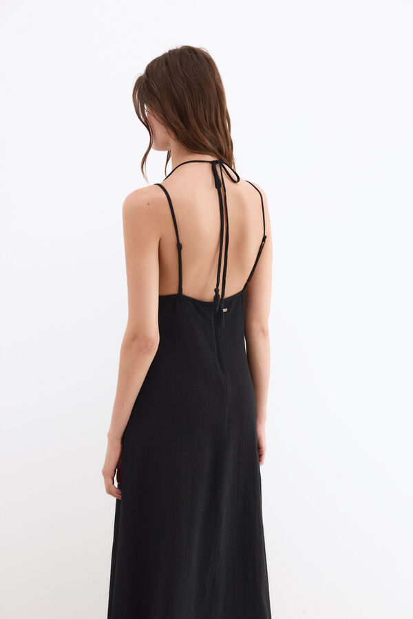 Pedro del Hierro Vestido playero crochet Negro