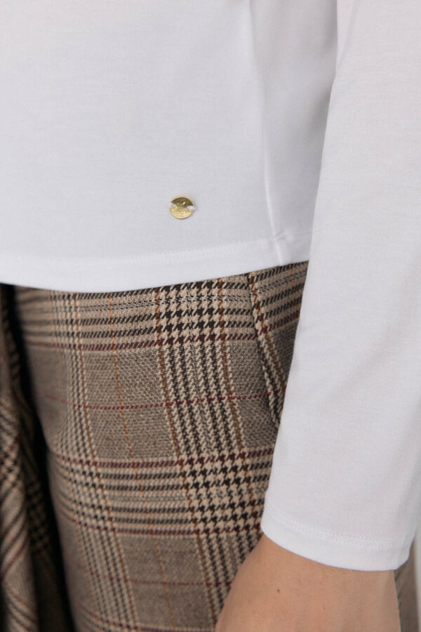 Pedro del Hierro Playera fluida con pu&ntilde;os Blanco