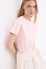 Pedro del Hierro Camiseta manga corta logo metallico Rosa