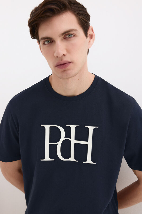 Pedro del Hierro Camiseta logo grande Azul
