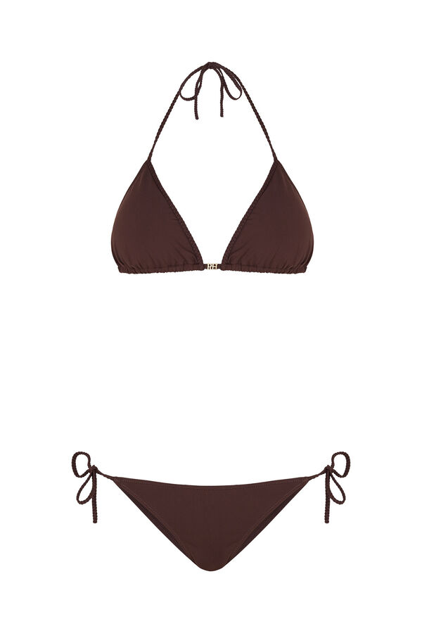 Pedro del Hierro Bikini detalle trenza Marr&oacute;n