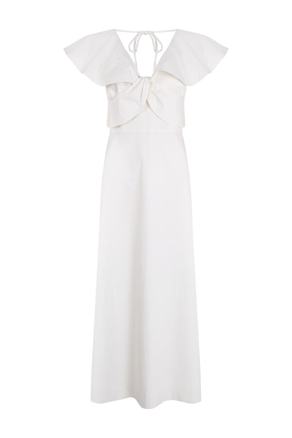 Pedro del Hierro Vestido midi volantes Blanco