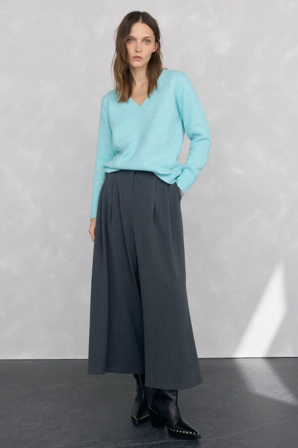 Pedro del Hierro Jersey pico detalles de mini ochos Turquesa