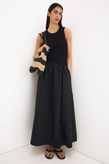 Pedro del Hierro Vestido combinado con cuerpo de punto Negro