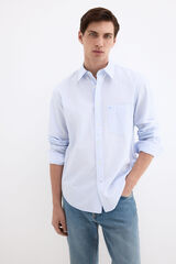 Pedro del Hierro Camisa seersucker rayas Azul