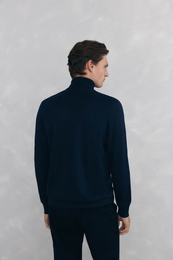Pedro del Hierro Jersey cuello cisne Azul