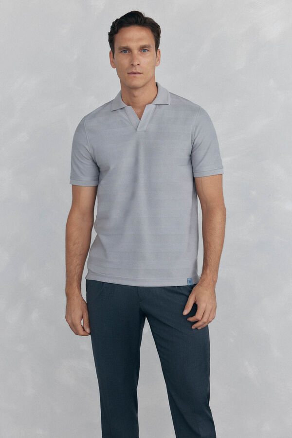 Pedro del Hierro Polo estructura jacquard Gris