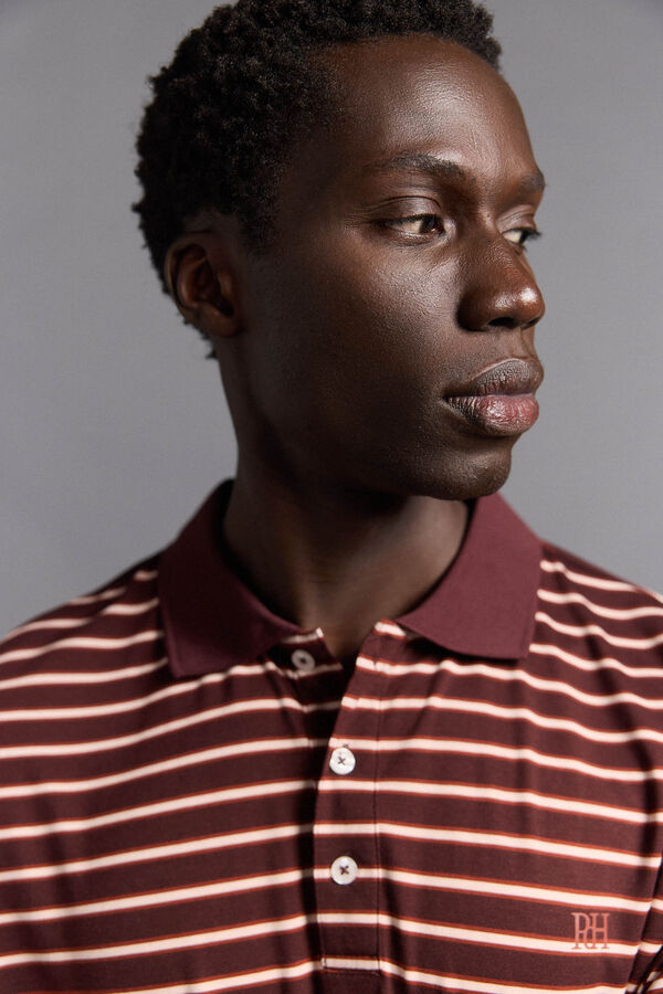 Pedro del Hierro Polo de rayas para golf Burdeos