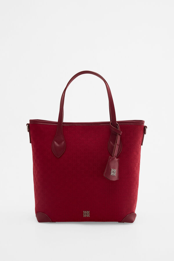 Pedro del Hierro Bolsa tote mediana de jacquard cherry Burdeos