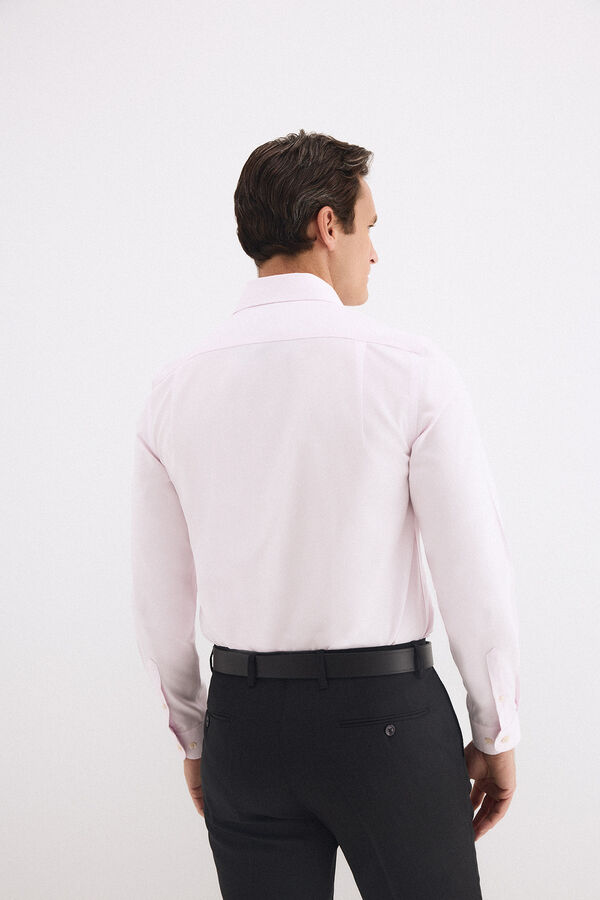 Pedro del Hierro Camisa vestir lisa non iron + antimanchas Rosa