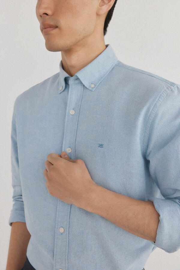 Pedro del Hierro Camisa iconic oxford liso Turquesa