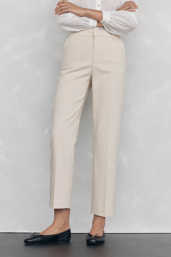 Pedro del Hierro Pantalones straight classic Beige