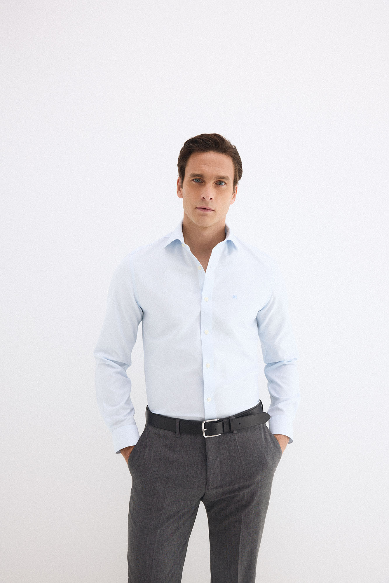 Pedro del Hierro Camisa vestir estructura lisa non iron + antimanchas slim fit