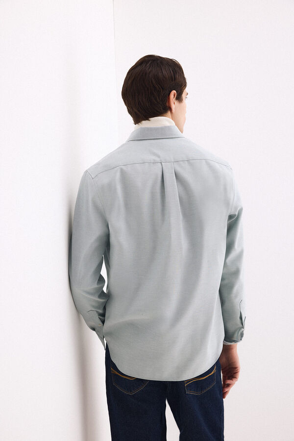 Pedro del Hierro Camisa non iron oxford liso Verde