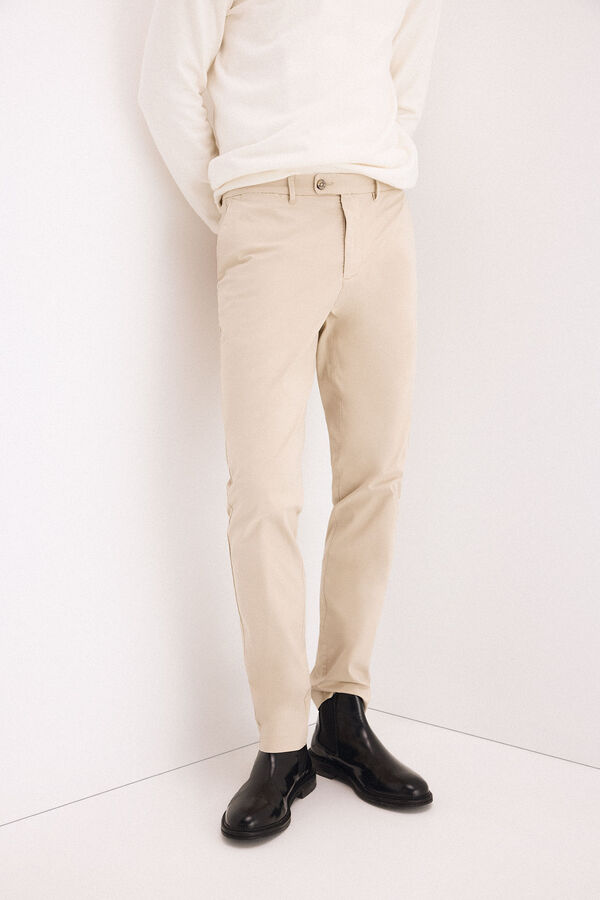Pedro del Hierro Pantal&oacute;n chino slim fit Beige