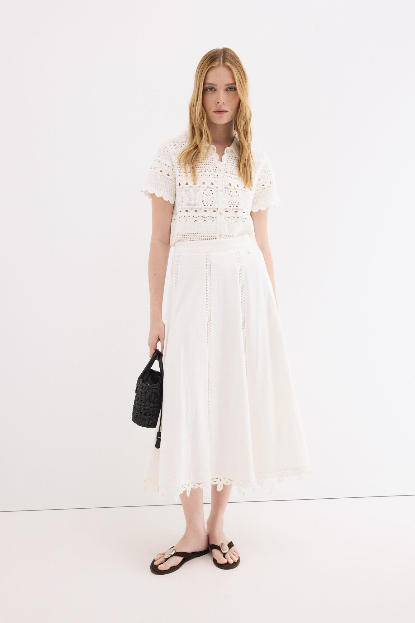 Pedro del Hierro Falda midi detalle crochet