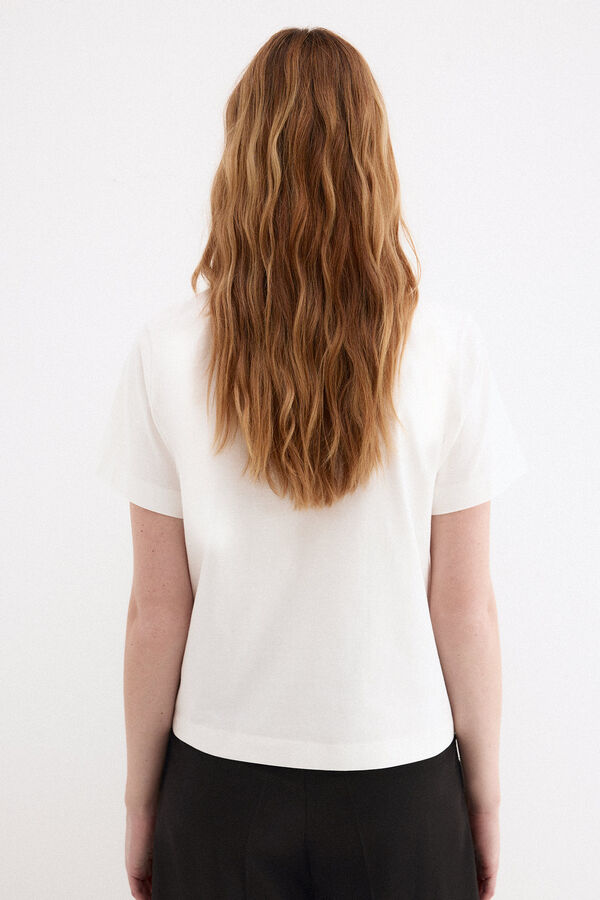 Pedro del Hierro Camiseta bolsillo crochet Blanco