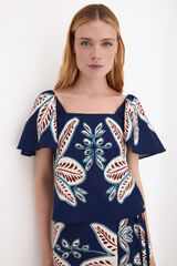 Pedro del Hierro Top bordado Azul