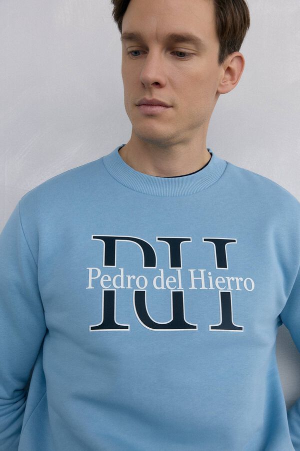 Pedro del Hierro Sudadera logo cuello caja Azul