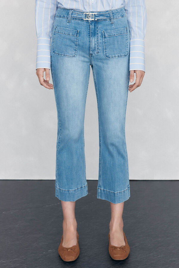 Pedro del Hierro Jeans stove pipe cropped Azul