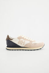 Pedro del Hierro Zapatilla piel y textil Beige