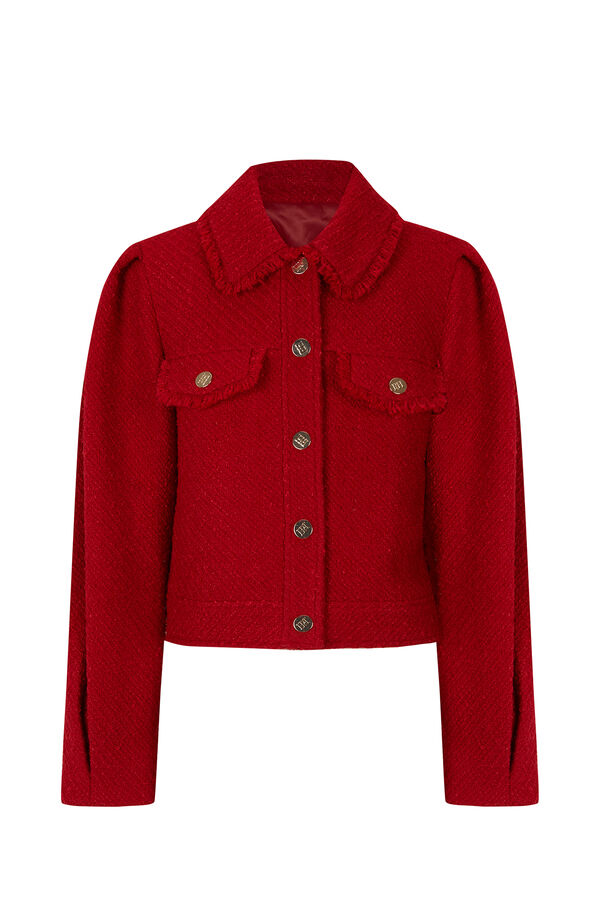 Pedro del Hierro Chamarra de tweed Rojo