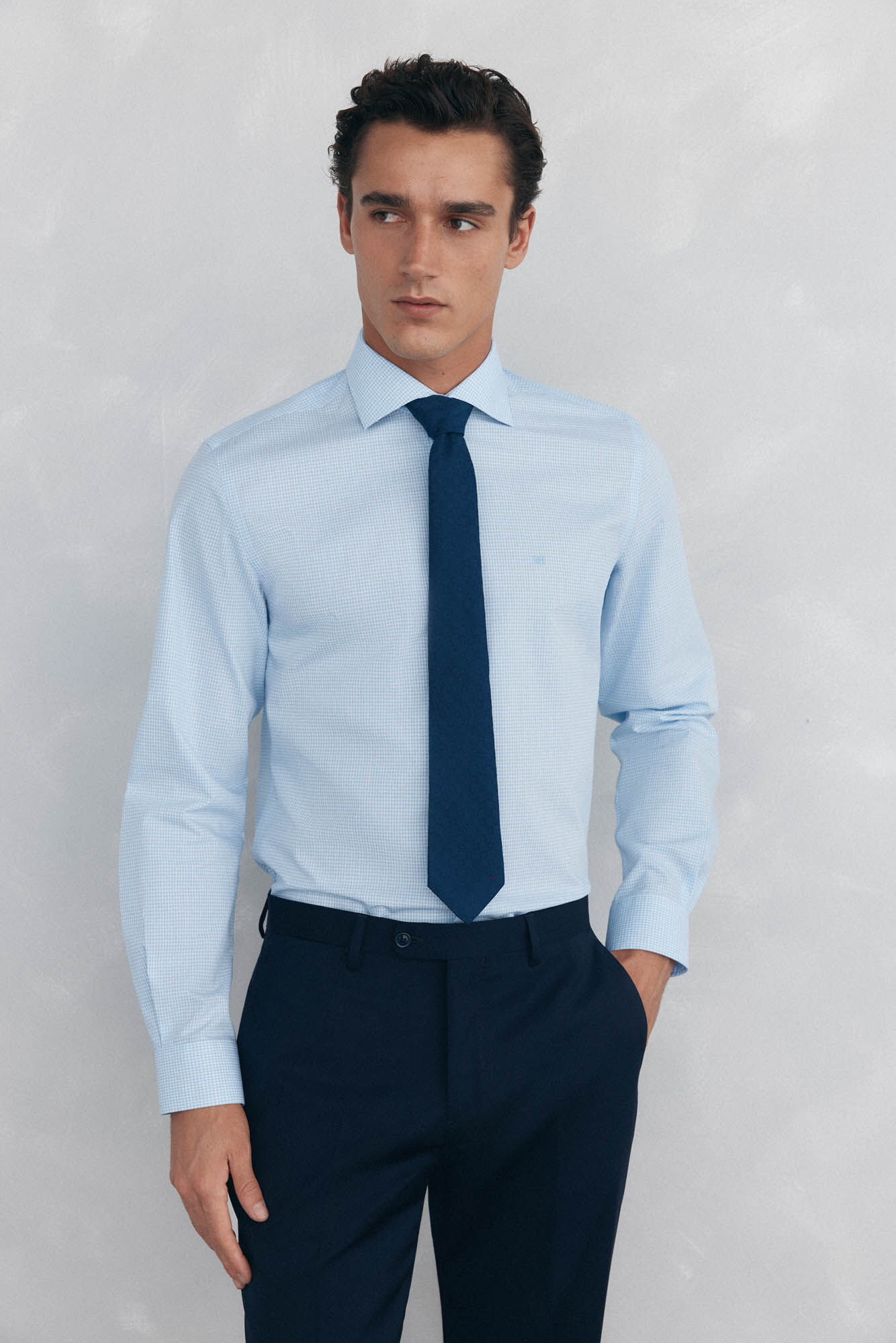 Pedro del Hierro Camisa vestir cuadros non iron + antimanchas