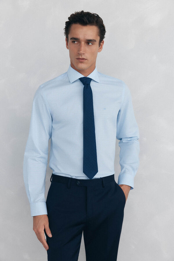 Pedro del Hierro Camisa de vestir a cuadros non iron + antimanchas Azul