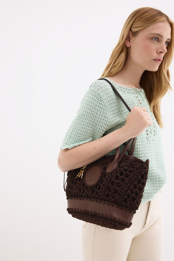 Pedro del Hierro Top de tejido crochet Turquesa