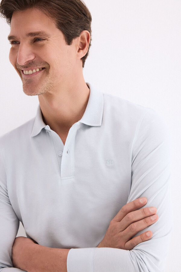 Pedro del Hierro Polo manga larga Azul