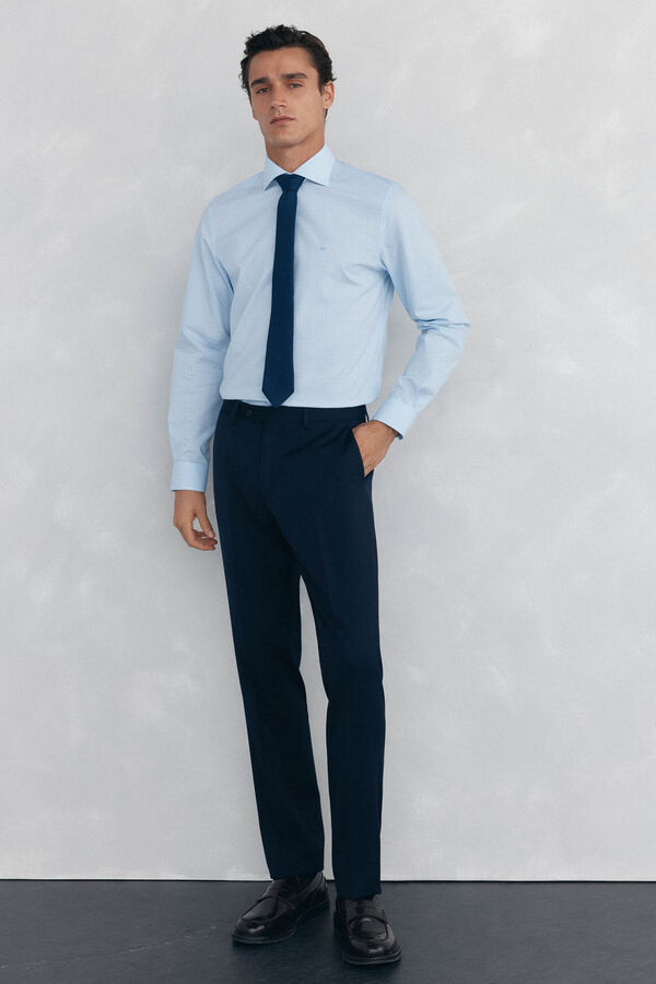Pedro del Hierro Camisa de vestir a cuadros non iron + antimanchas Azul