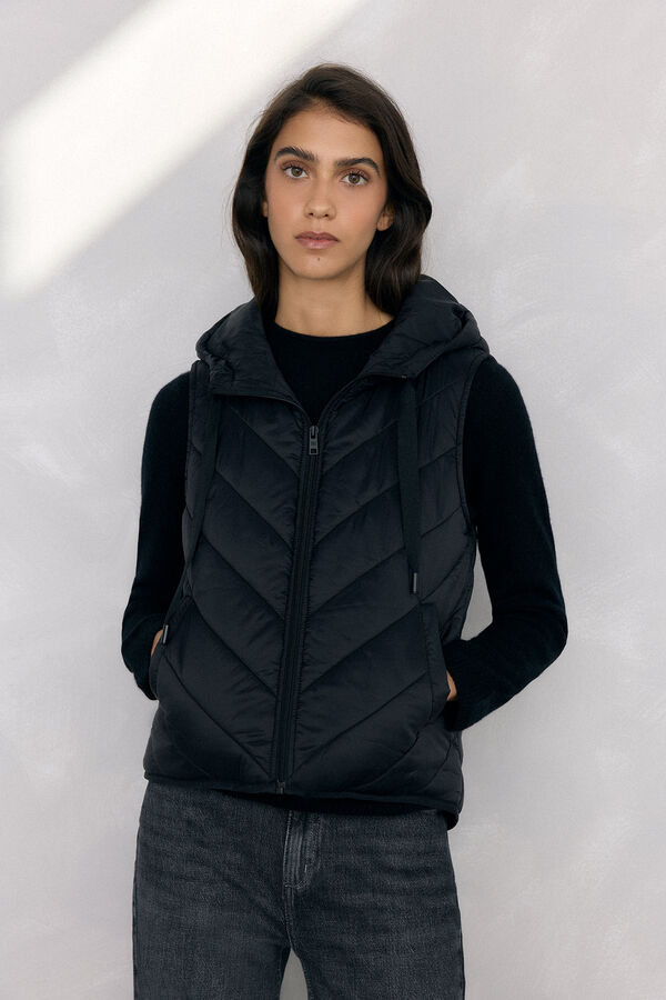 Pedro del Hierro Abrigo y chaleco interior Negro