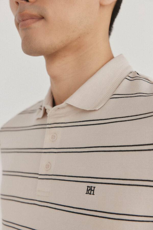 Pedro del Hierro Polo de rayas Beige