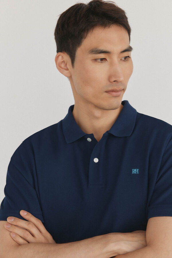Pedro del Hierro Polo b&aacute;sico de piqu&eacute; Azul